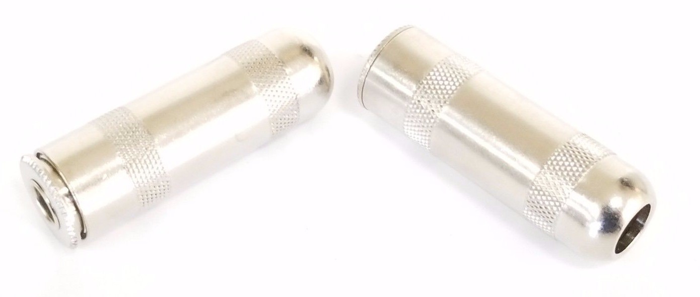 Used LOT OF 2 NEW NEWARK 39F757 JACK SOCKETS, 3 CONTACTS 6.35MM METAL BODY 1230