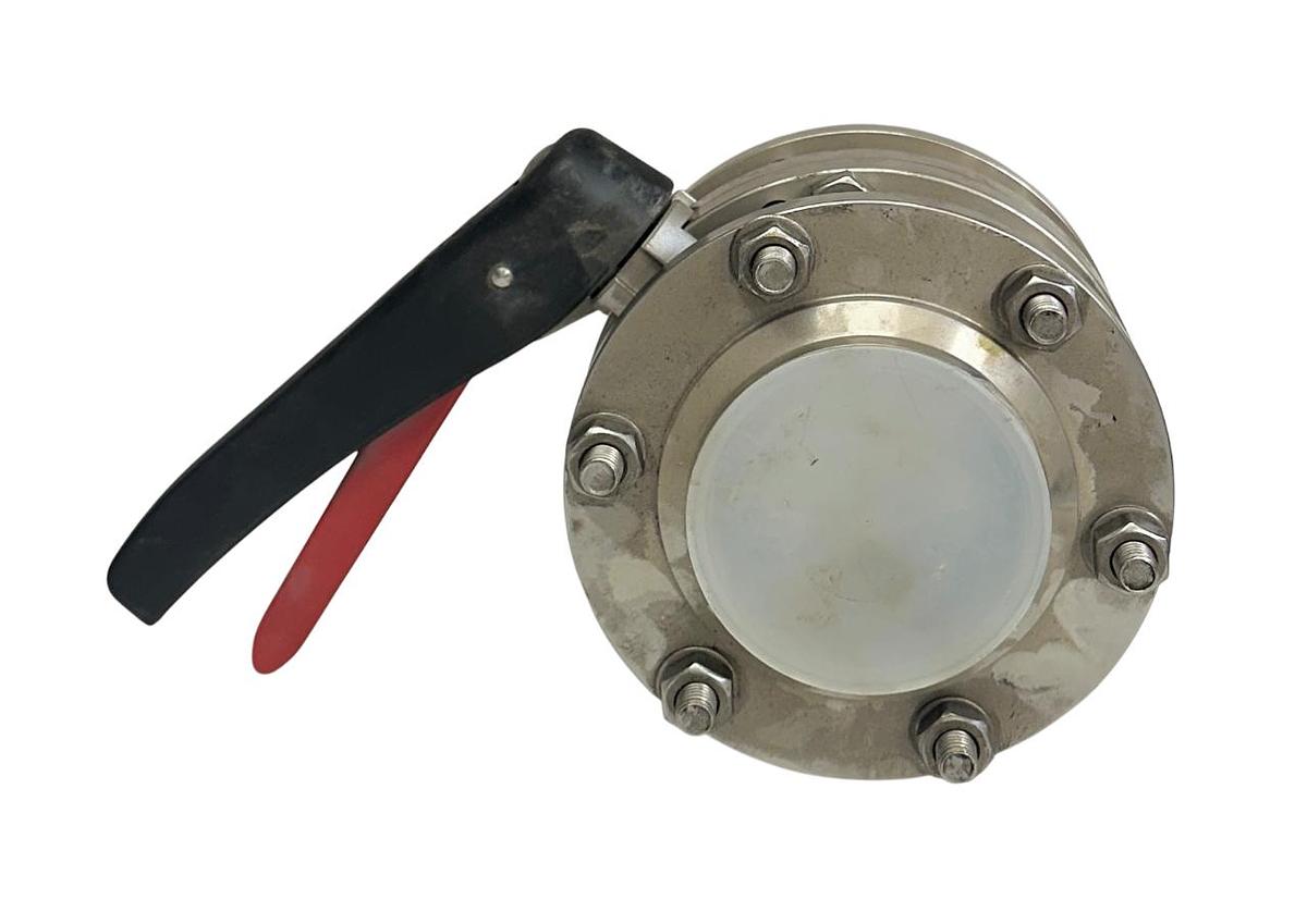 Used KIESELMANN 4310080130-021 / 4310080130021 FLANGED BUTTERFLY VALVE 3'' SS NSNP
