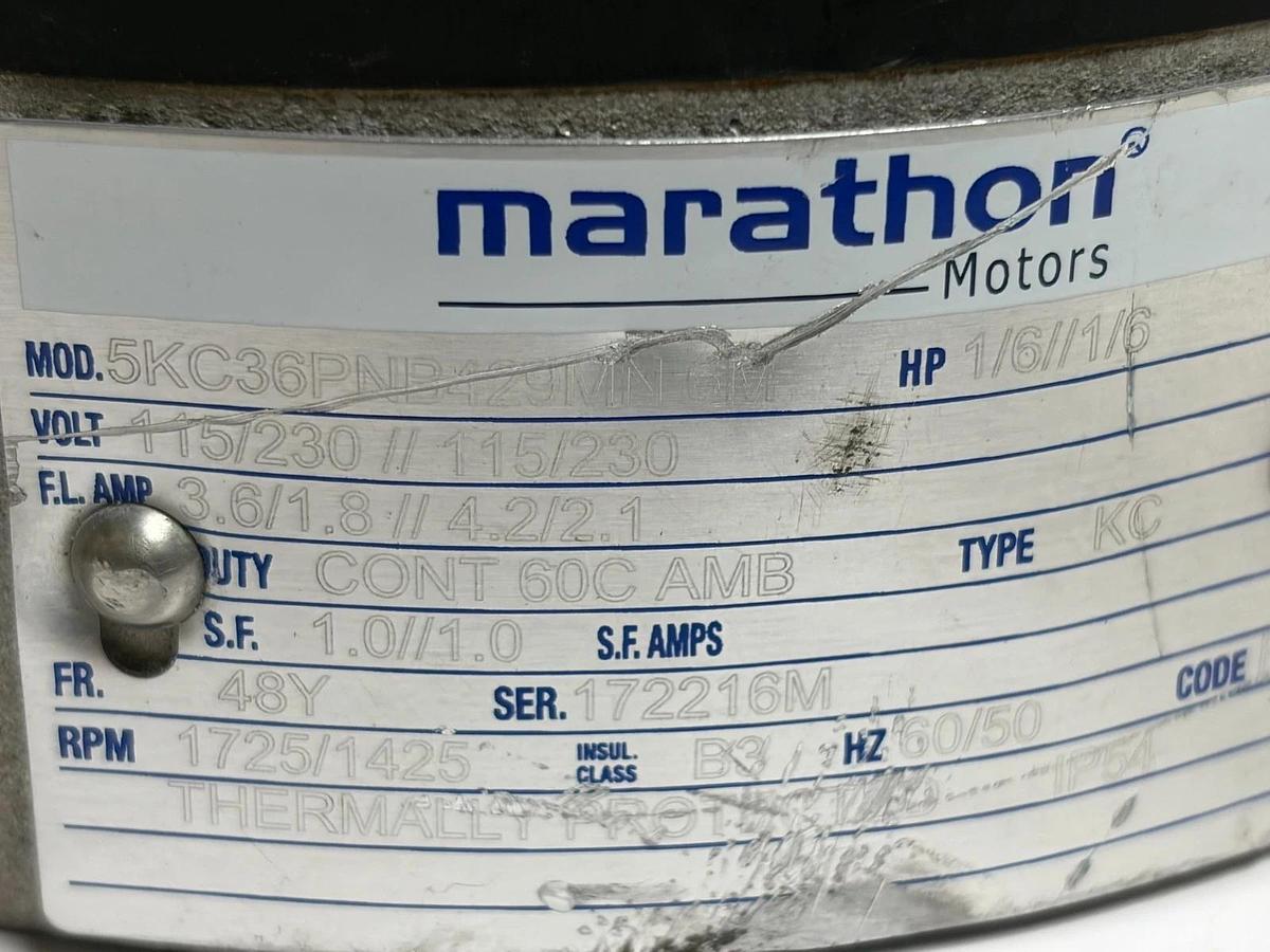 Marathon Electric 5KC36PNB429MN Explosion Proof Motor 1/6 HP 1725 RPM 115/230V
