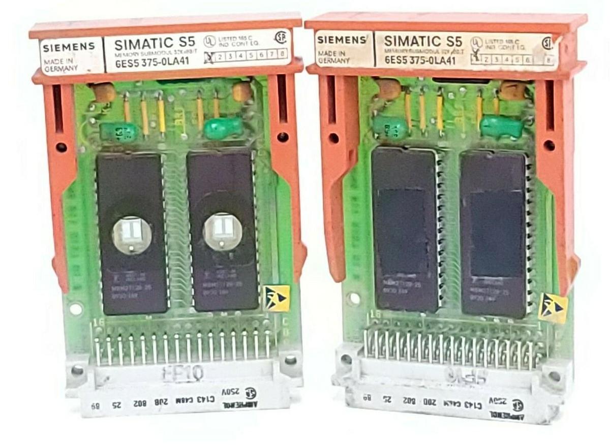 Used LOT OF 2 SIEMENS 6ES5-375-0LA41 MEMORY MODULES EPROM 6ES53750LA41
