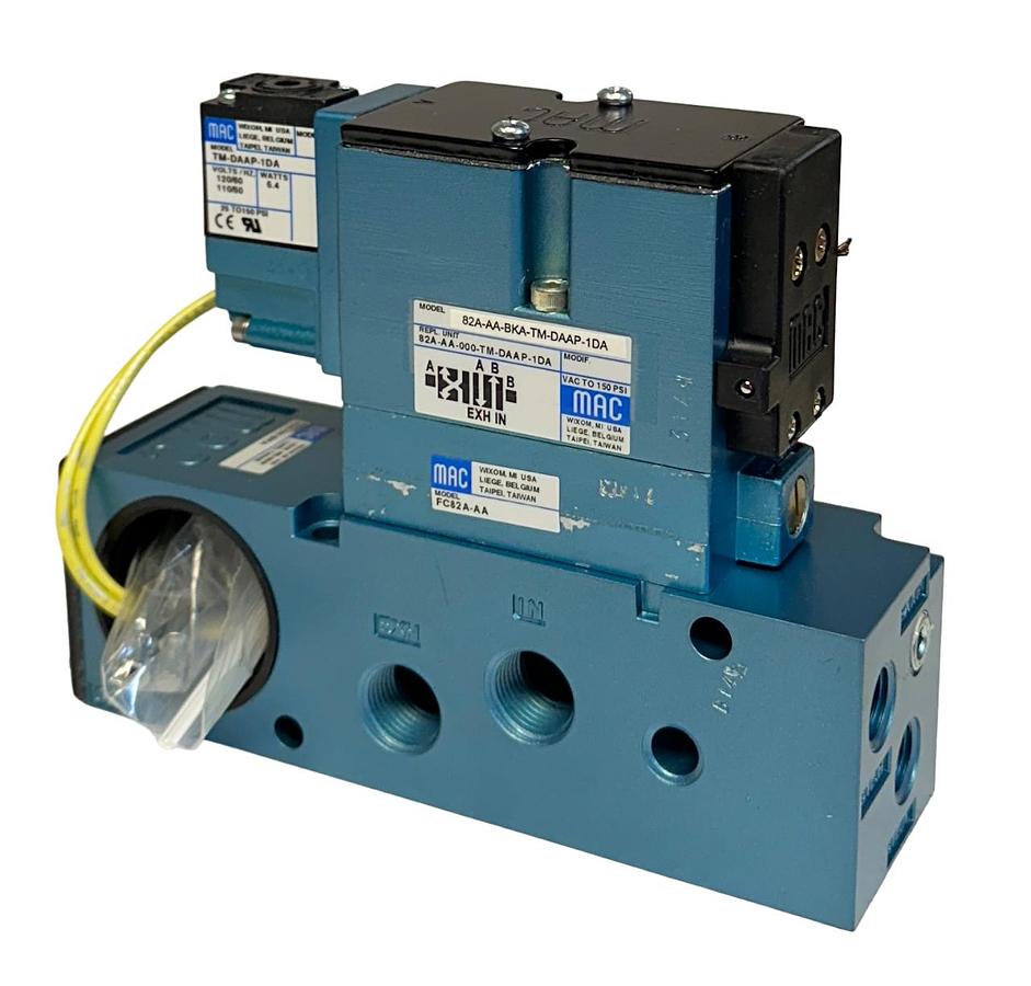 Used MAC 82A-AA-BKA-TM-DAAP-1DA / 82A-AA-000-TM-DAAP-1DA SOLENOID VALVE AND BASE NSMP