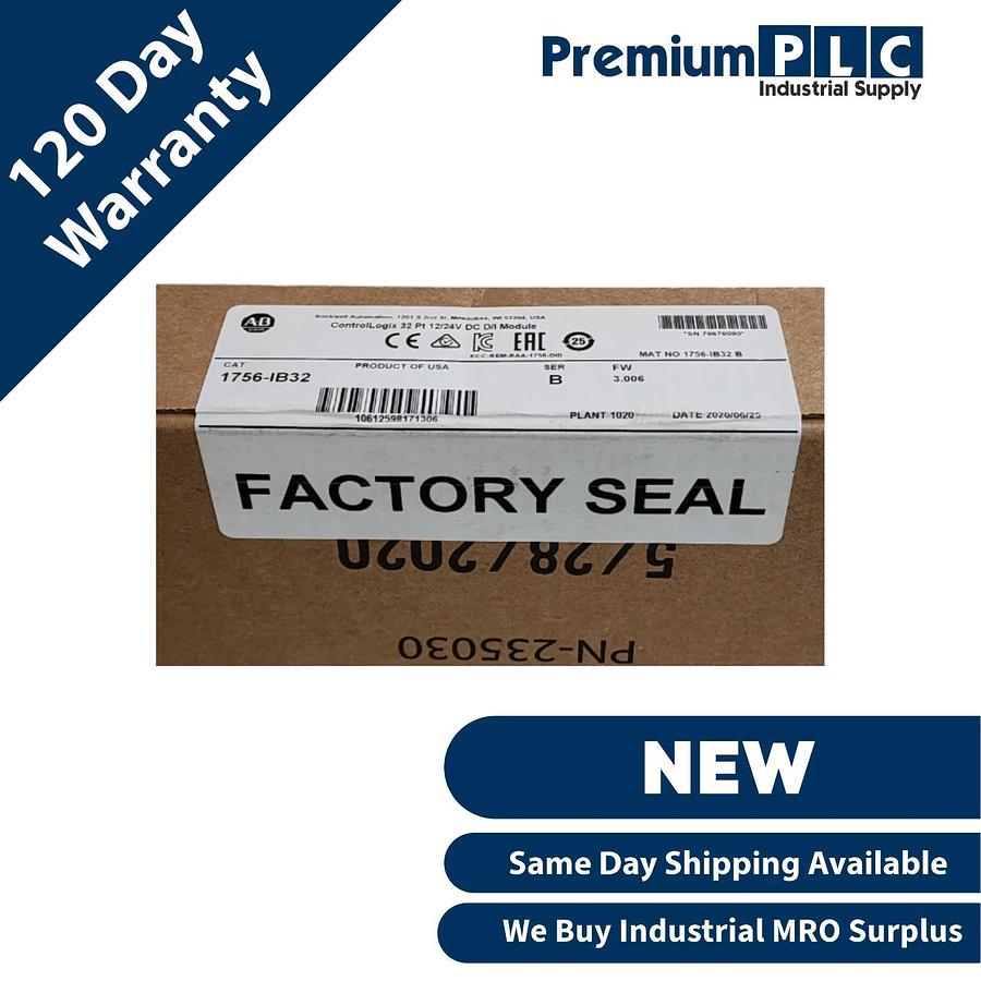 Used NEW SEALED ALLEN BRADLEY 1756-IB32 /B ControlLogix 32-PT 12/24V DC INPUT MODULE