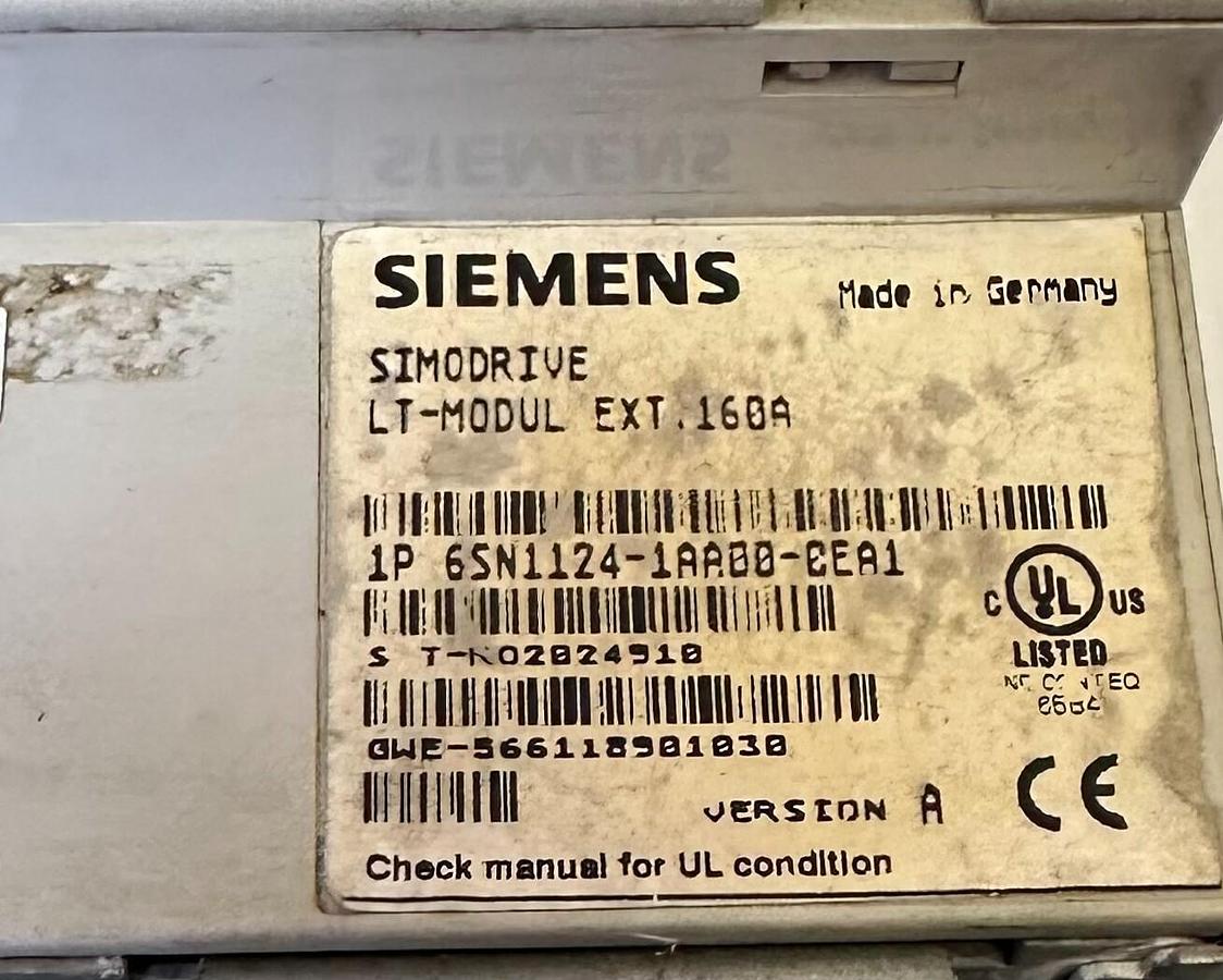 Used SIEMENS 6SN1124-1AA00-0EA1 / 6SN11241AA000EA1 SIMODRIVE LT-MODUL EXT. 160A V. A