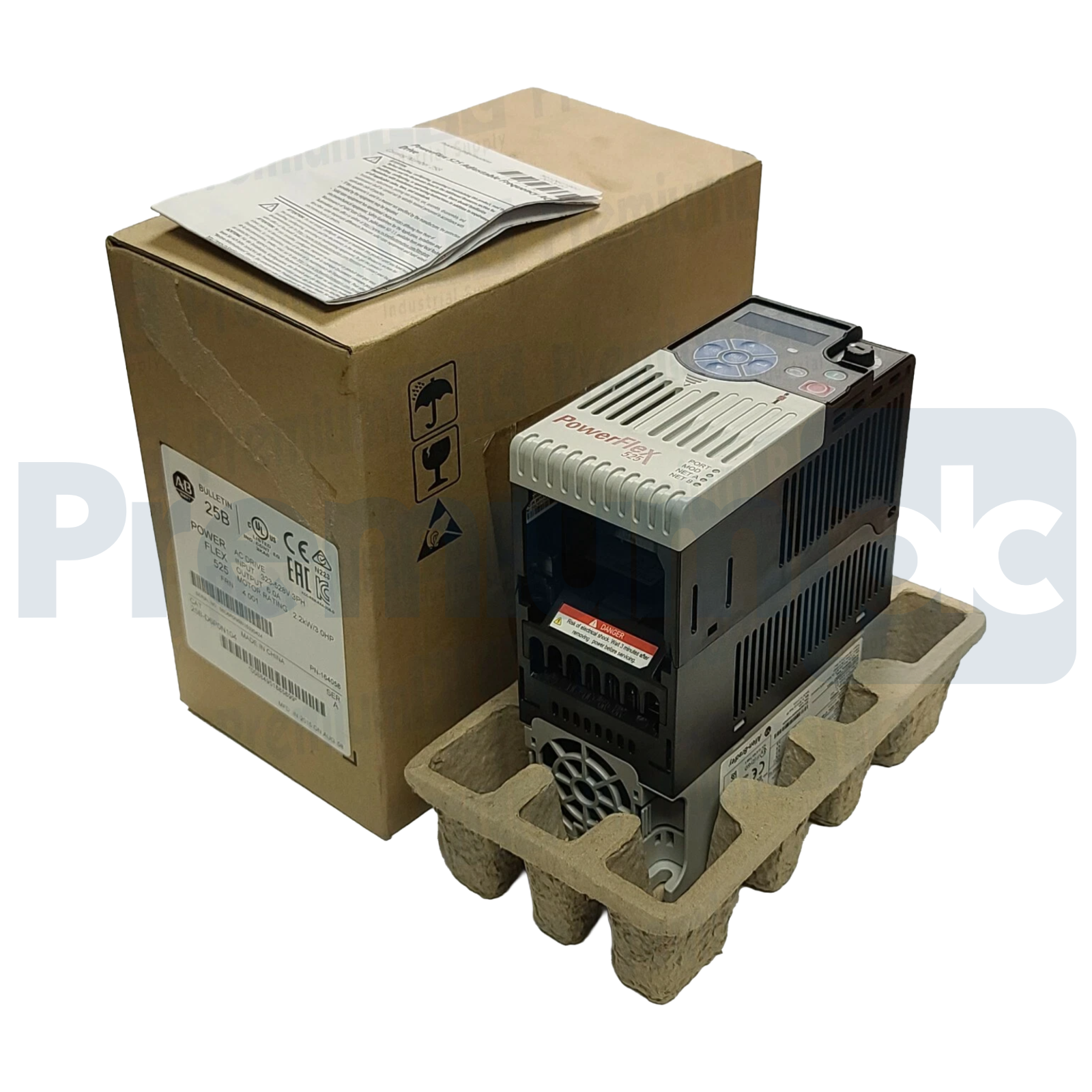 Used Open Surplus Allen Bradley 25B-D6P0N104 /A PowerFlex 525 AC Drive 3HP 480V 6A