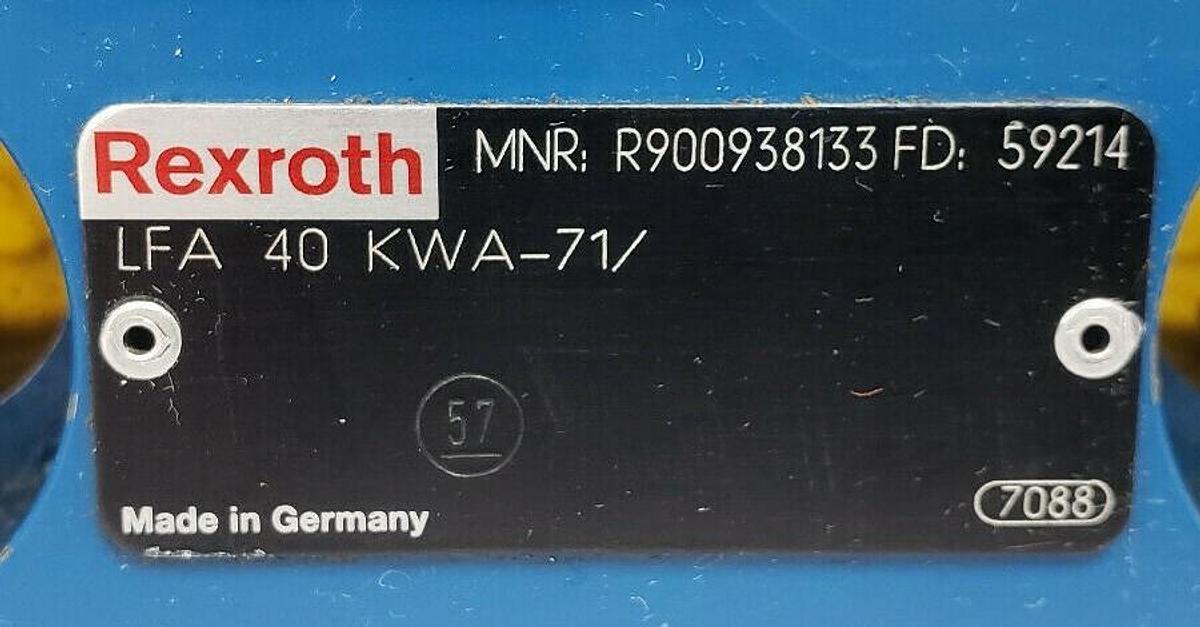 Used REXROTH R900938133 LFA40KWA-71/ HYDRAULIC CARTRIDGE LOGIC VALVE LFA40KWA71