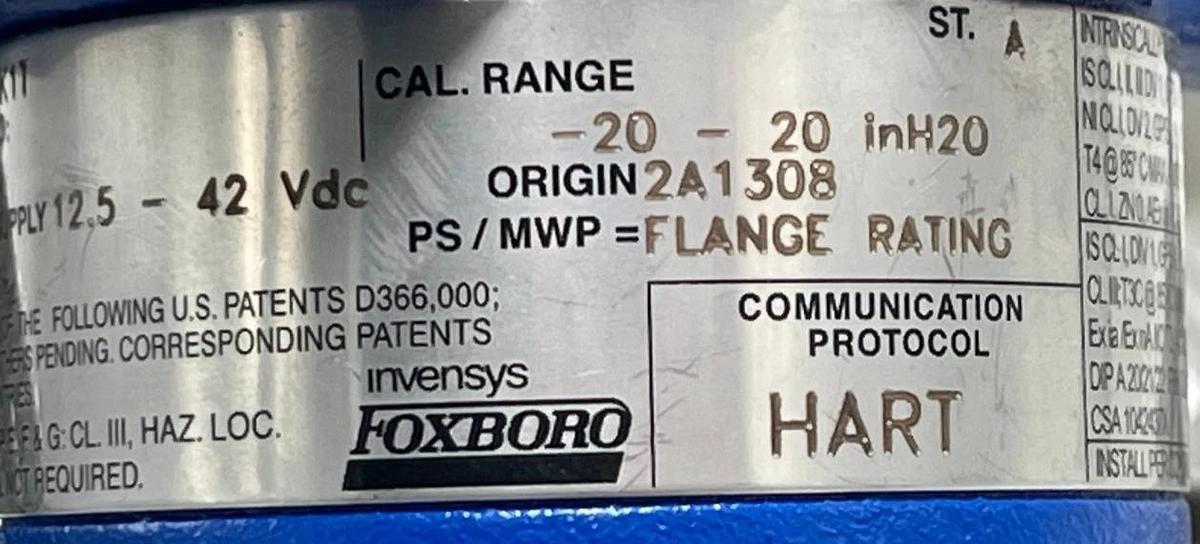 Used FOXBORO IGP20-TS3B01F-M2L1B1K1T SMART PRESSURE TRANSMITTER 0-150 psi