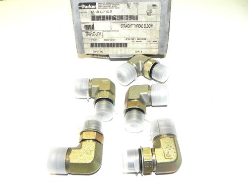 Used NIB PARKER 12-10C5OXS STRAIGHT THREAD ELBOW 1210C5OXS (BOX OF 5)