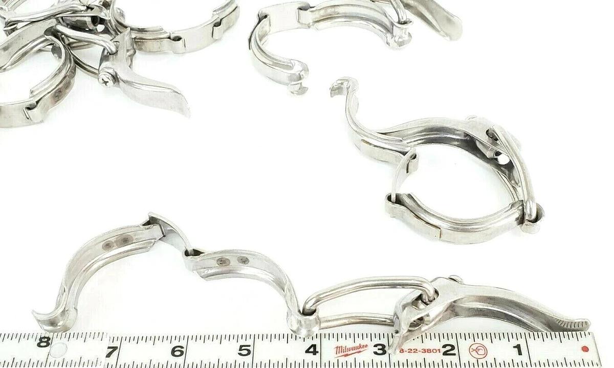 Used LOT OF 8 GENERIC 304 13MHLA150 HINGED TOGGLE CLAMPS 13MHLA 1-1/2" S 13MHLA-1.5-S