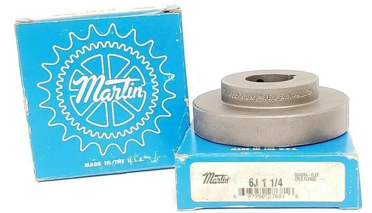 Used LOT OF 2 NIB MARTIN 6J 1 1/4 COUPLING FLANGE HUBS 6J114