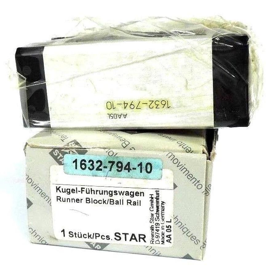 Used NIB REXROTH 1632-794-10 RUNNER BLOCK/BALL RALL STAR