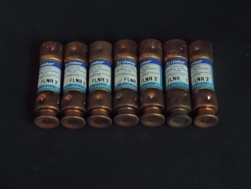 Used LOT OF 7 LITTELSE FLNR2 CLASS RK5 FUSES 250 VAC OR LESS