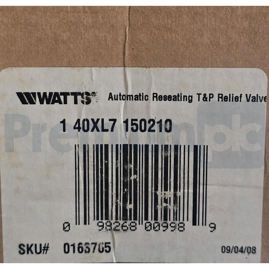 Watts 40XL-7-150210 1" Automatic Reseating T&P Relief Valve 150-PSI 0163765 NSMP