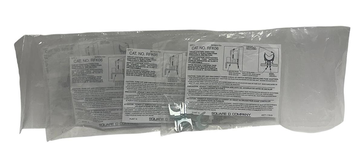 4 SQUARE D RFK06 SAFETY SWITCH FUSE KITS SERIES F01 3-ADAPTERS PER BAG NSFS