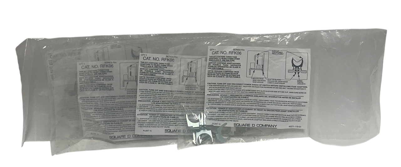 4 SQUARE D RFK06 SAFETY SWITCH FUSE KITS SERIES F01 3-ADAPTERS PER BAG NSFS