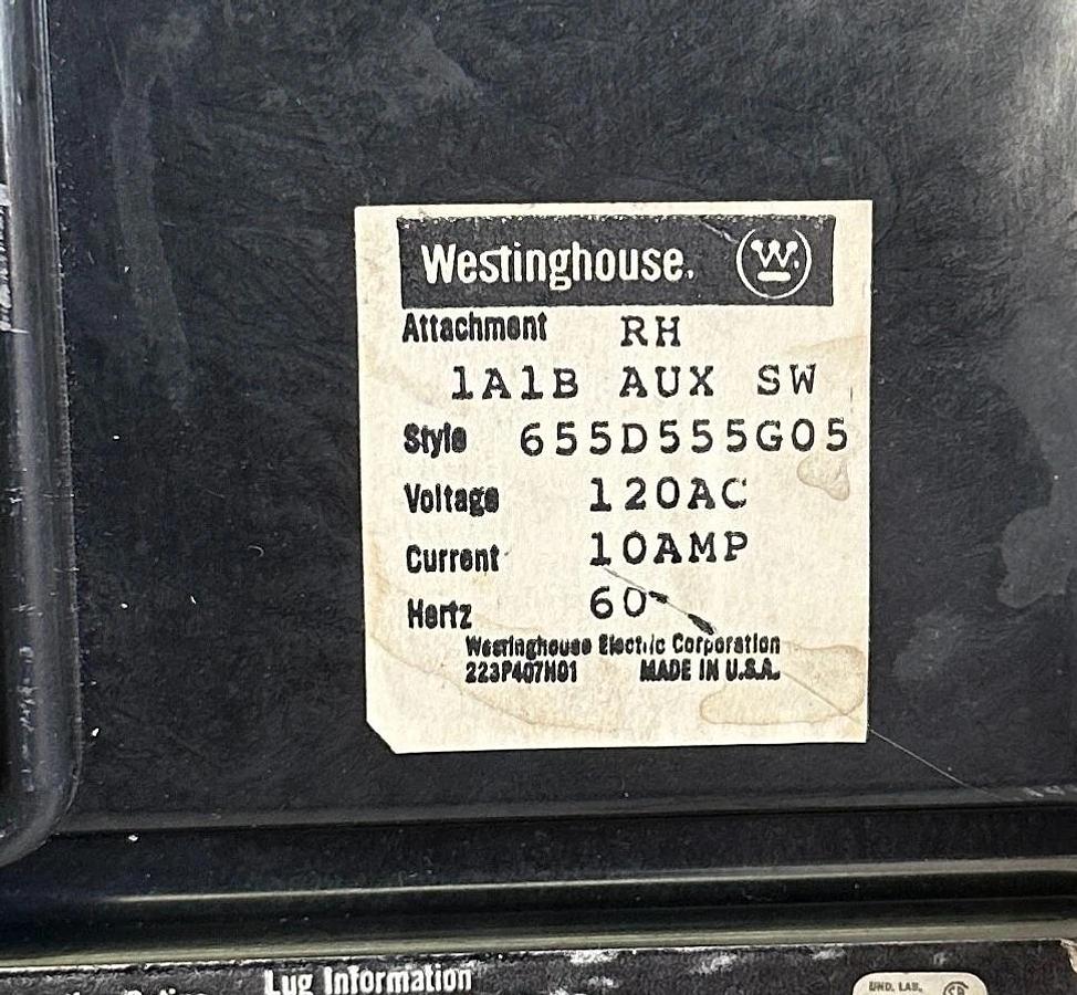 Used WESTINGHOUSE LA3400F / 2602D99G02 CIRCUIT BREAKER 3-POLE 400A 600VAC 655D555G05