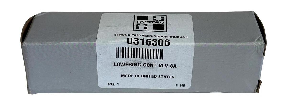 NEW HYSTER 0316306 / HY0316306 OEM LOWERING CONTROL VALVE FOR FORKLIFT