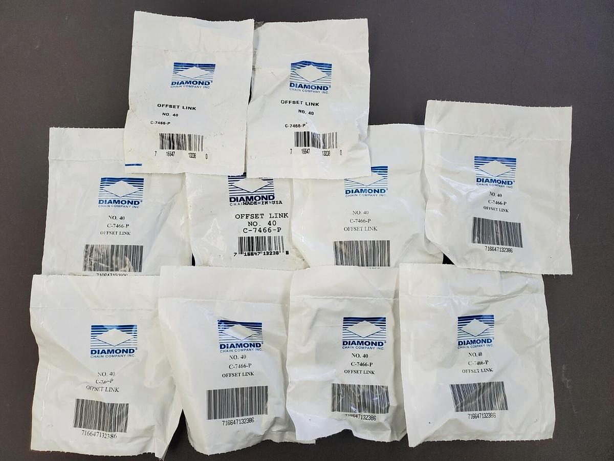 Used LOT OF 10 NEW DIAMOND CHAIN COMPANY NO. 40 C-7466-P OFFSET LINKS