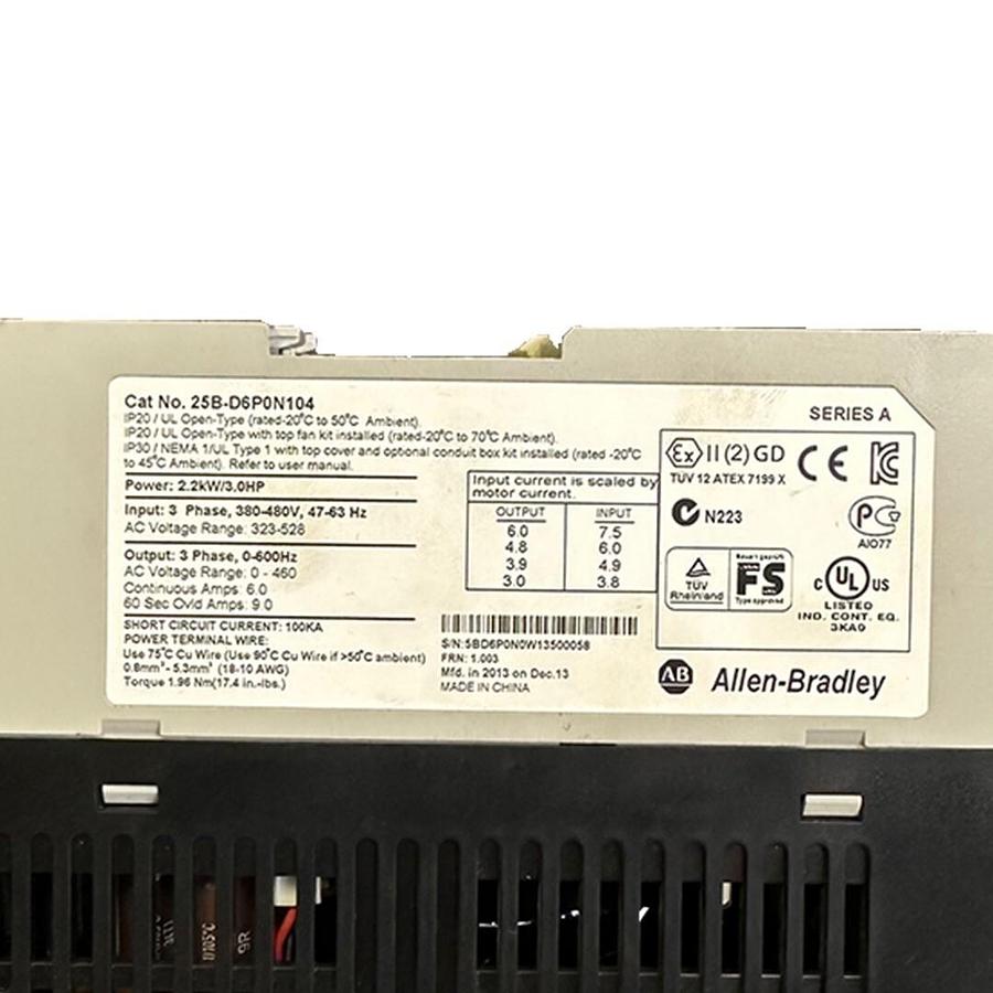 Used FOR PARTS ALLEN BRADLEY 25B-D6P0N104 /A POWERFLEX 525 2.2kW/3HP 25BD6P0N104 *SEE