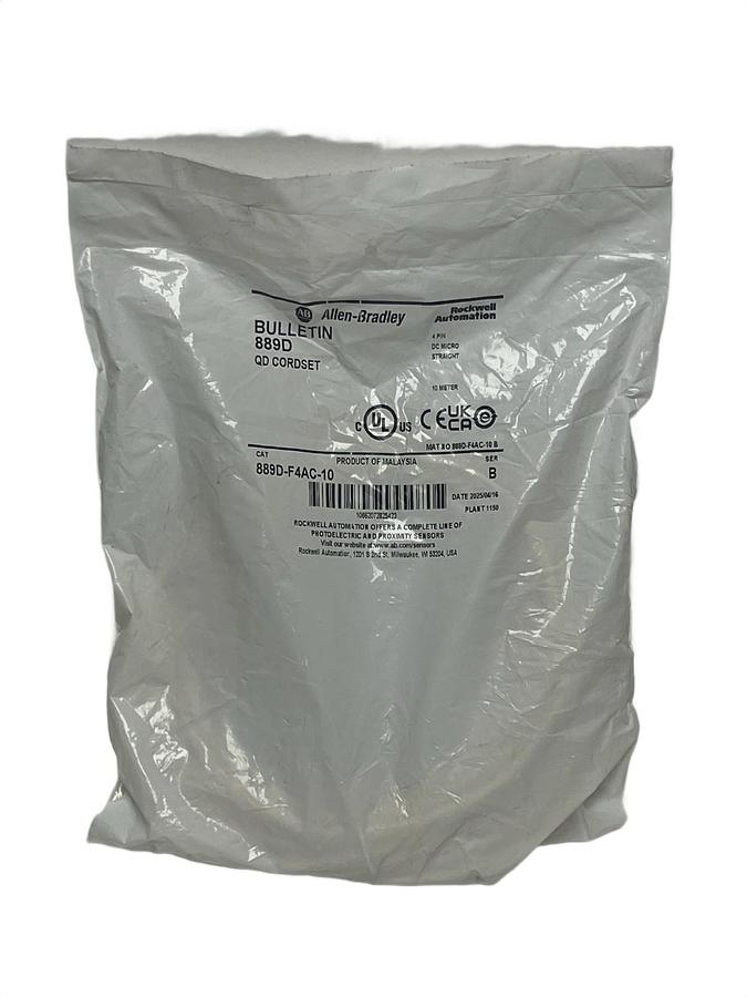 Used Allen-Bradley 889D-F4AC-10 DC Micro Cordset M12 4-Pin 10M , NSFS