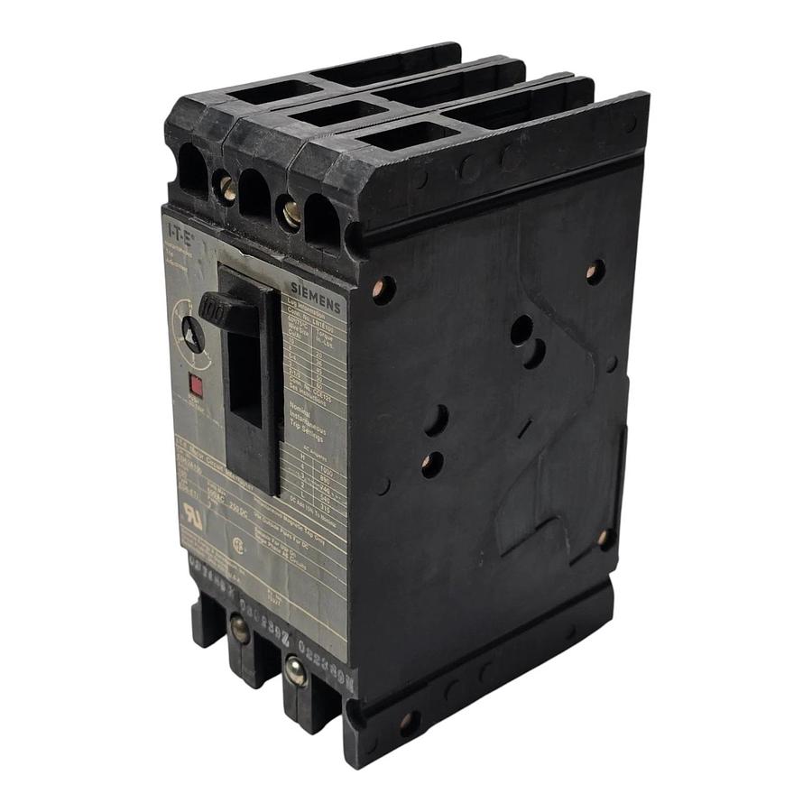 Used Siemens I-T-E ED63A100 Sentron Circuit Breaker | 100A 600V 3P | ED6-ETI w/Trip