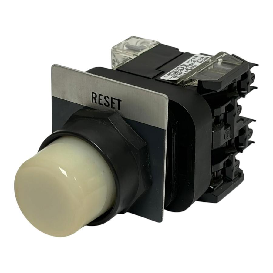 Used Allen Bradley 800HC-QRB24 White Illuminated Reset Push Button Switch 24V