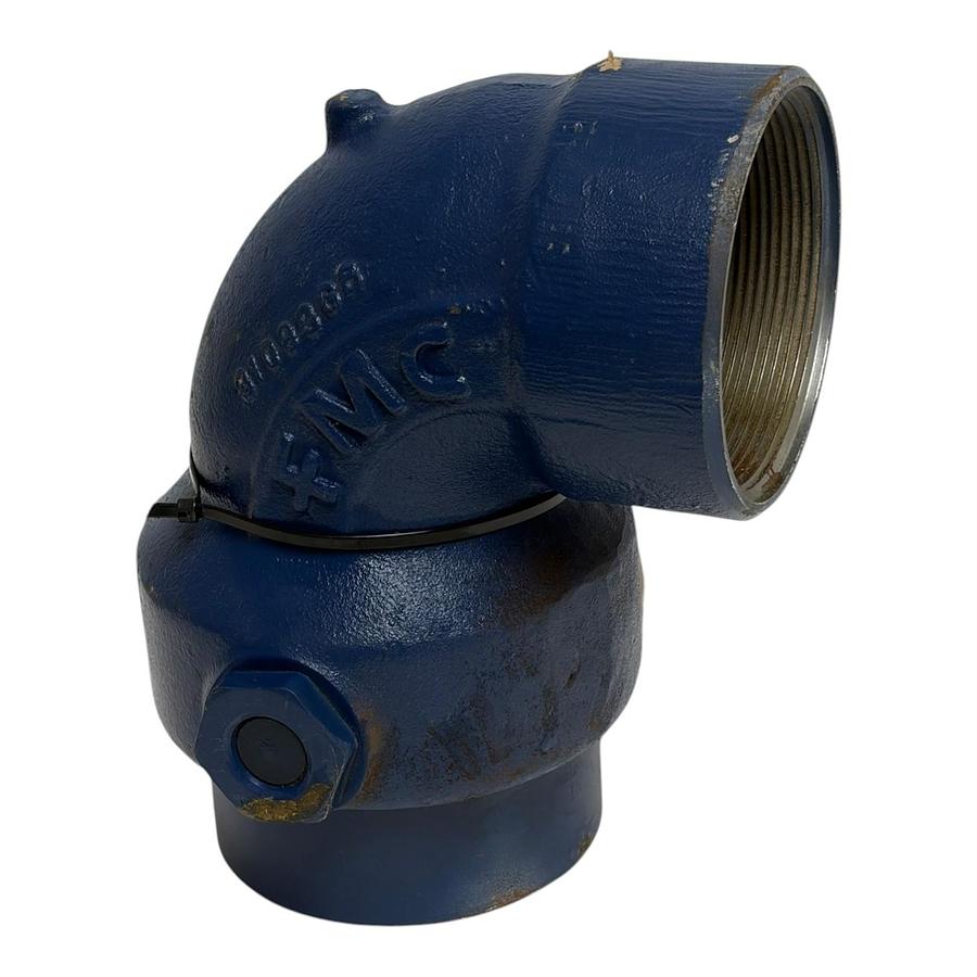 Used FMC Tech 3134541 90 Degree Industrial Swivel Joint Blue Casting New Surplus