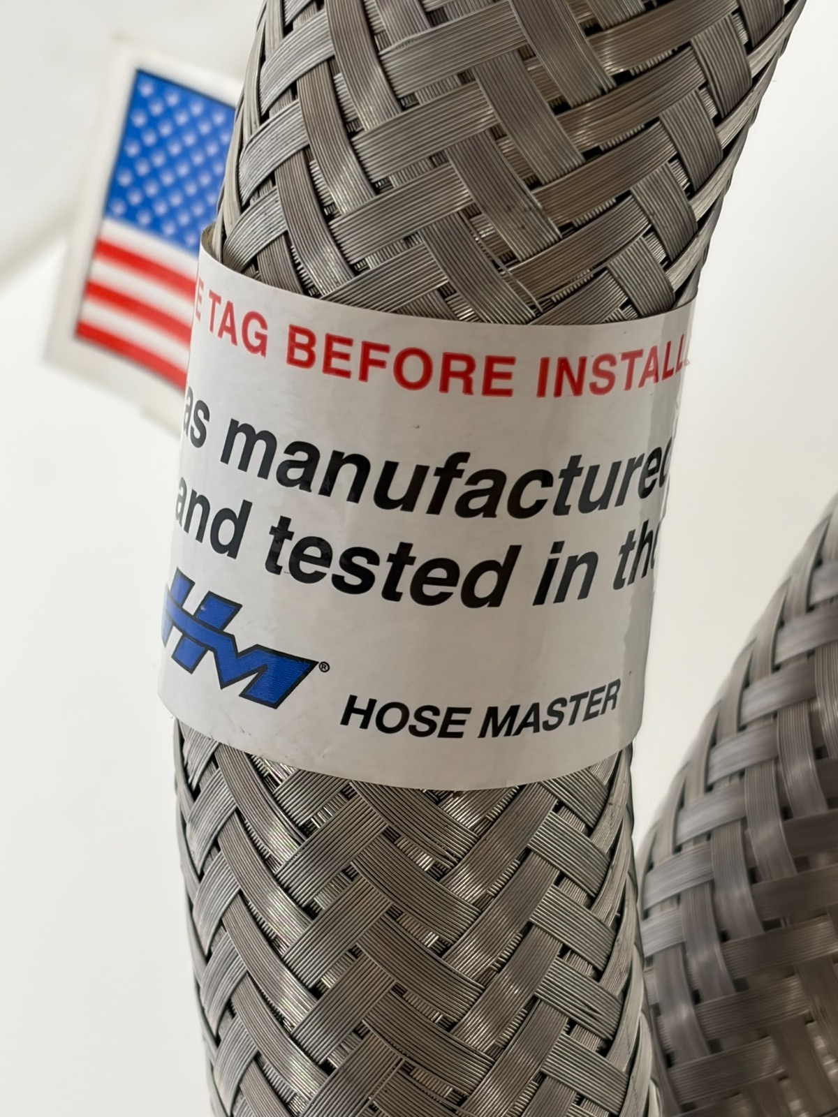 Used Hose Master 10ft Stainless Steel Braided Flexible Metal Hose 1-1/2" OD 2" Flange
