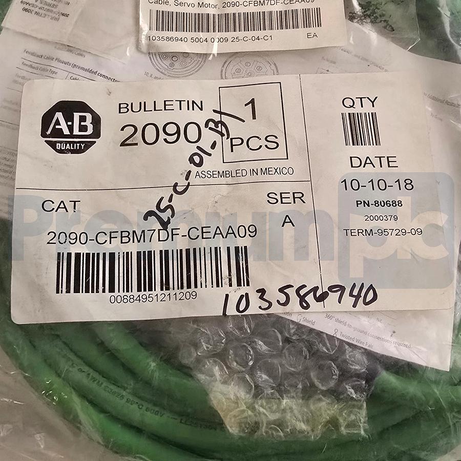 Used Allen-Bradley 2090-CFBM7DF-CEAA09 /A Servo Motor Feedback Cable 9m SpeedTEC NSFS