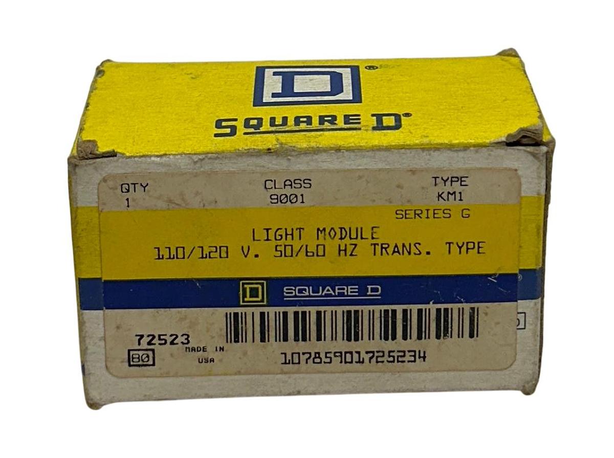 Used SQUARE D CLASS 9001 KM1 / 9001KM1 LIGHT MODULE 110/120V 50/60Hz TRANS TYPE NSMP