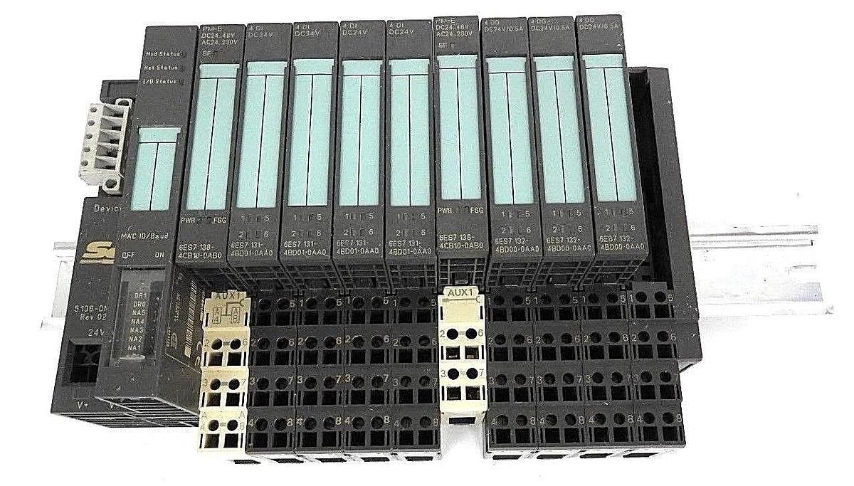 Used SIEMENS 5136-DNS-200S REV. 02.004, 6ES7 138-4CB10-0AB0, 6ES7 131-4BD01-0AA0
