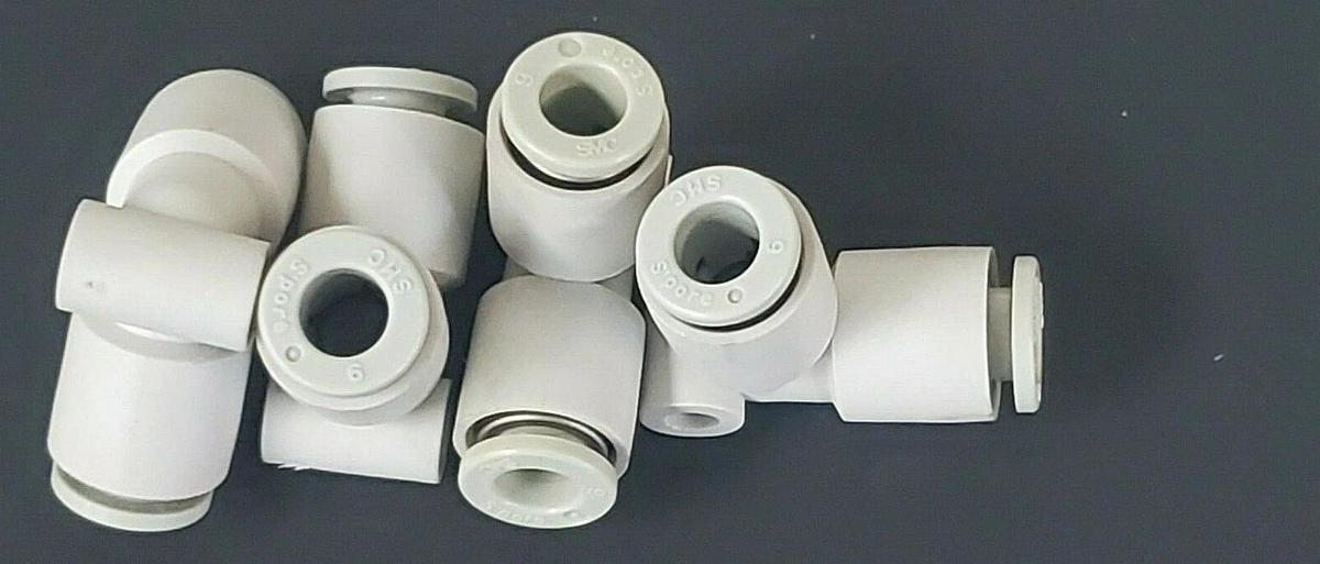 LOT OF 4 NEW SMC KQ2L-06-00 UNION ELBOW FITTINGS 6MM, KQ2L0600