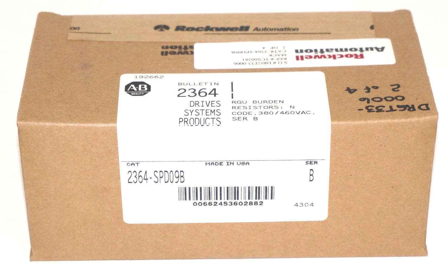 FACTORY SEALED ALLEN BRADLEY 2364-SPD09B KIT RGU BURDEN, RESISTORS: N SER. B