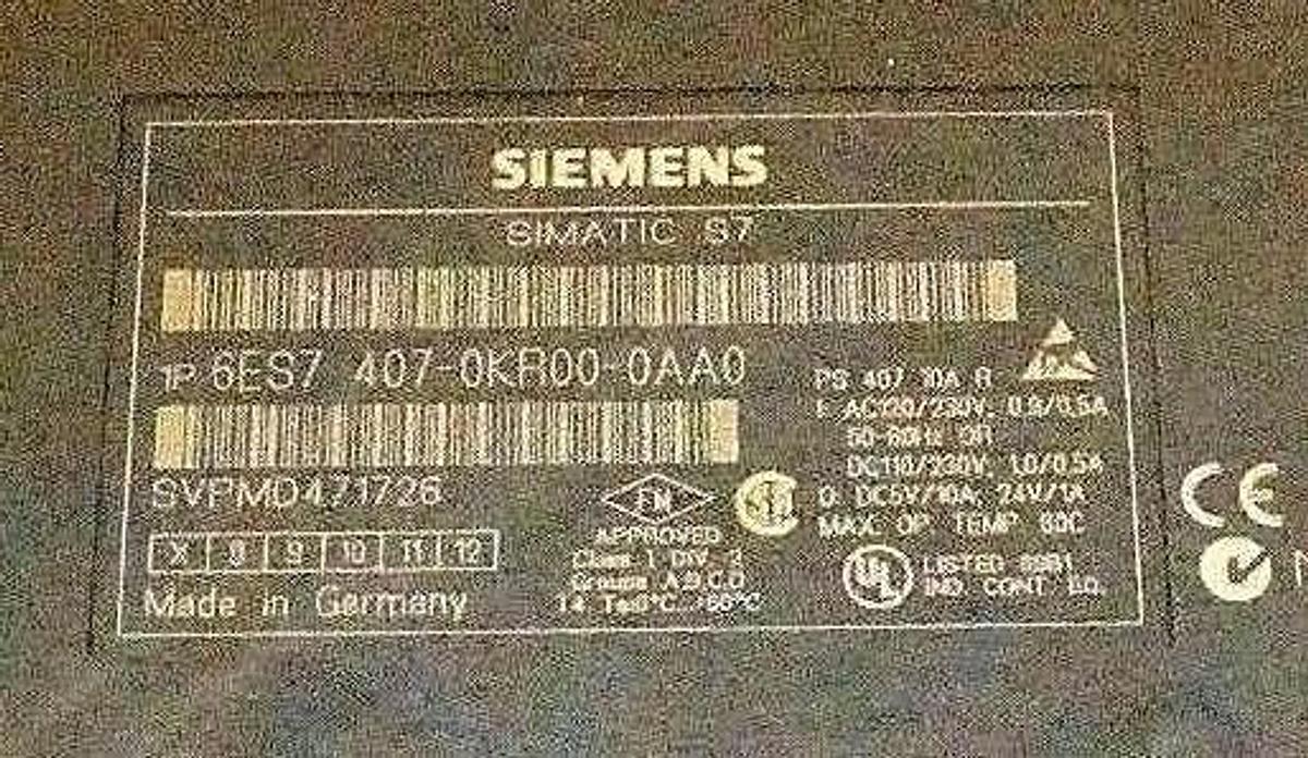 Used NEW SIEMENS 6ES7407-0KR00-0AA0 POWER SUPPLY MODULE PS407 6ES74070KR000A00