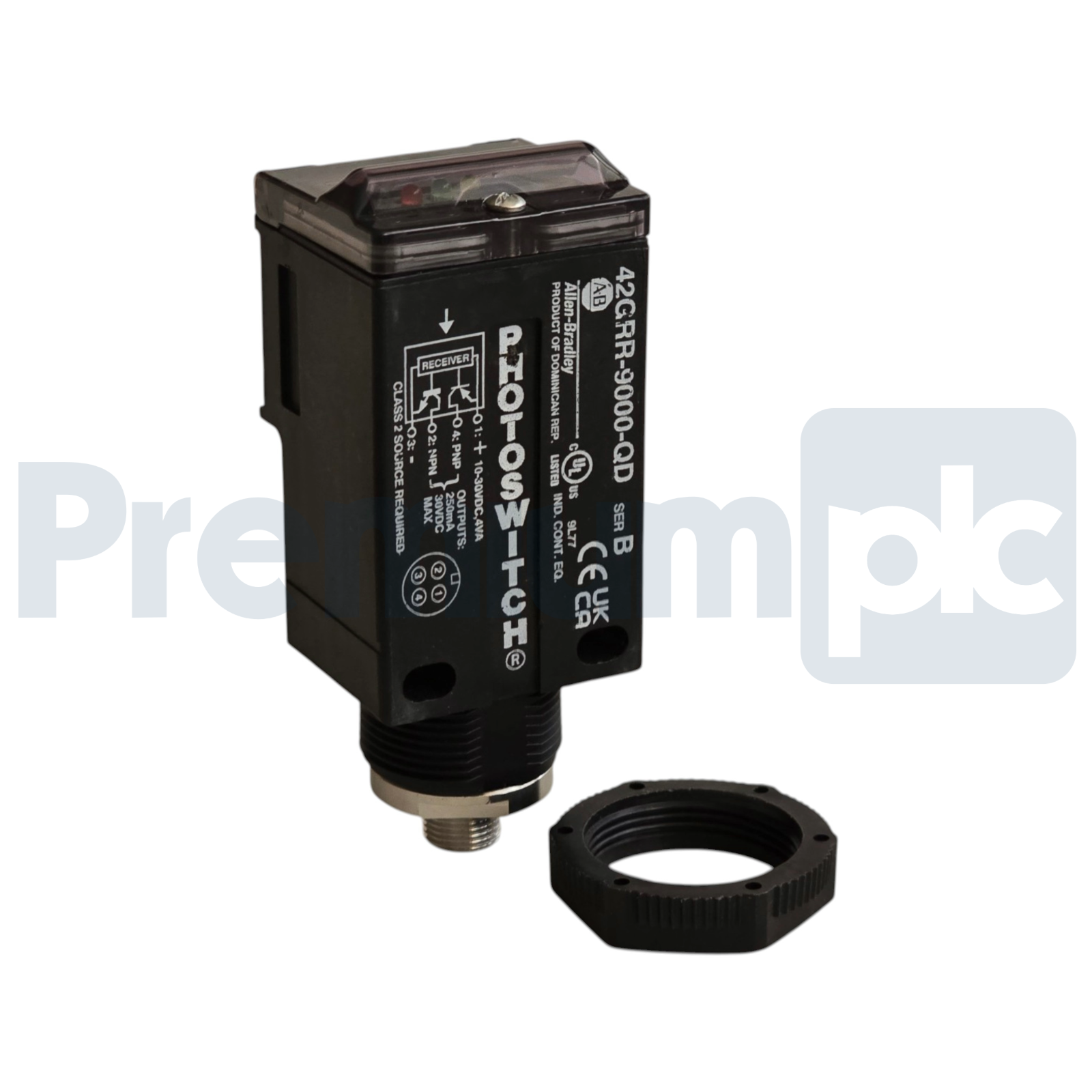 Used Surplus Allen Bradley 42GRR-9000-QD /B PHOTOSWITCH Photoelectric Sensor 10-30VDC