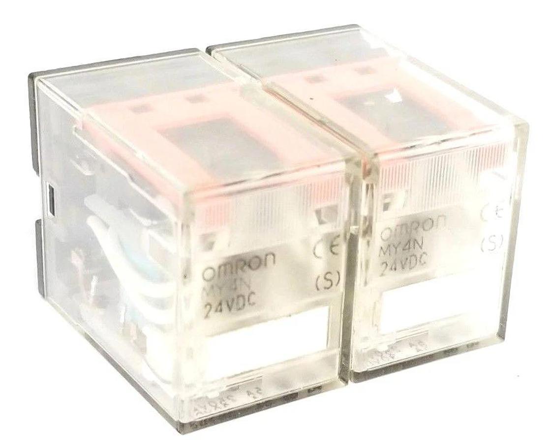 Used LOT OF 2 OMRON MY4N-24VDC RELAYS 5A 250VAC 5A 30VDC MY4N