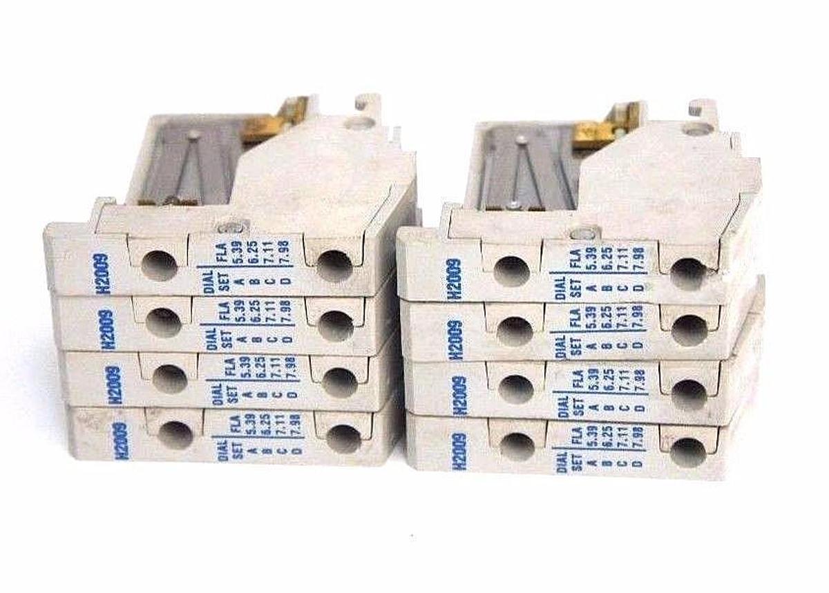Used LOT OF 8 CUTLER HAMMER H2009 OVERLOAD THERMAL HEATING ELEMENTS 4.55-7.4AMP