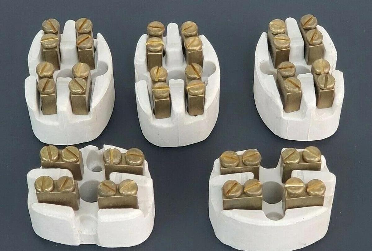 Used LOT OF 5 GENERIC 356504 CERAMIC TERMINAL BLOCKS