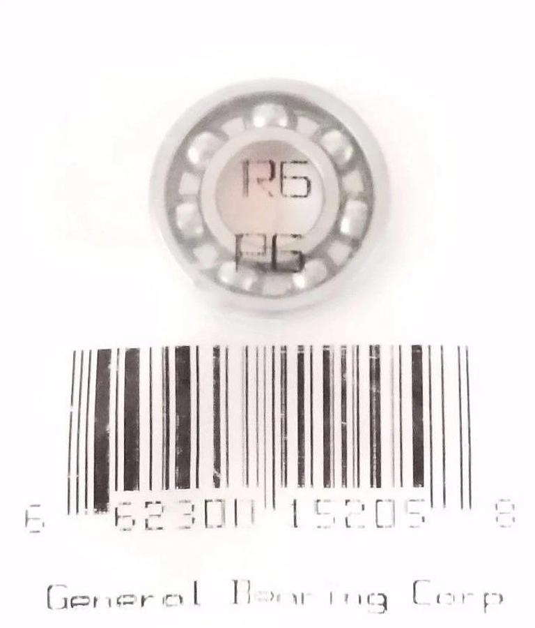Used NEW GENERAL BEARING CORP. R6 BEARING OPEN 3/8IN ID 7/8IN OD 9/32IN WIDE