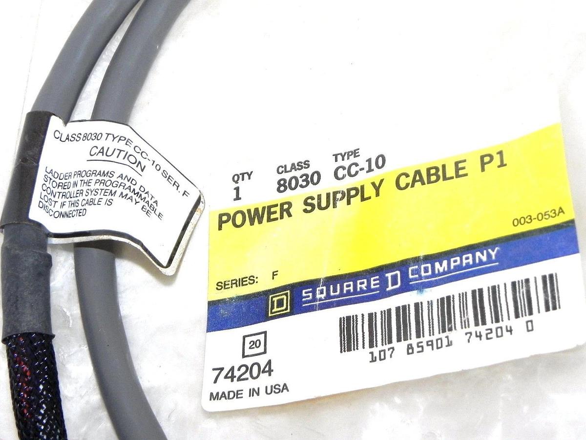 NEW SQUARE D 8030-CC-10 POWER SUPPLY CABLE P1, 8030CC10, SER. F
