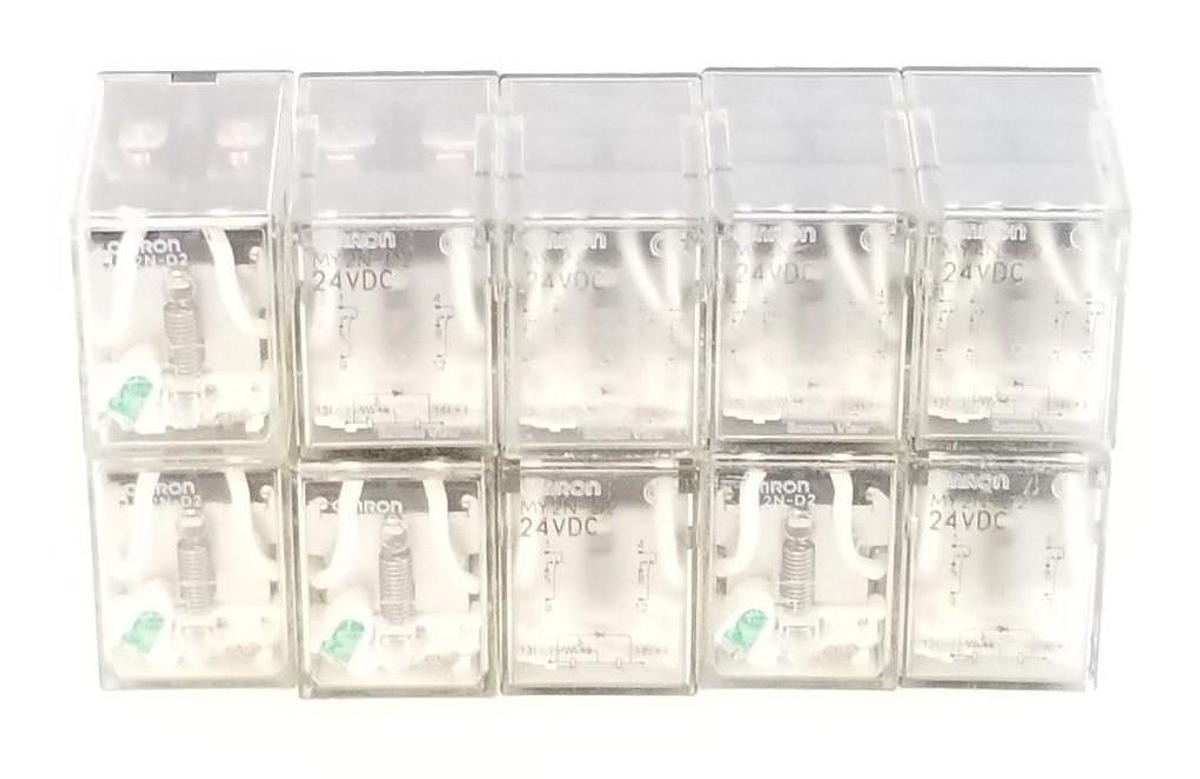 Used LOT OF 10 OMRON LY2N-D2 RELAYS LY2ND2, 24VDC