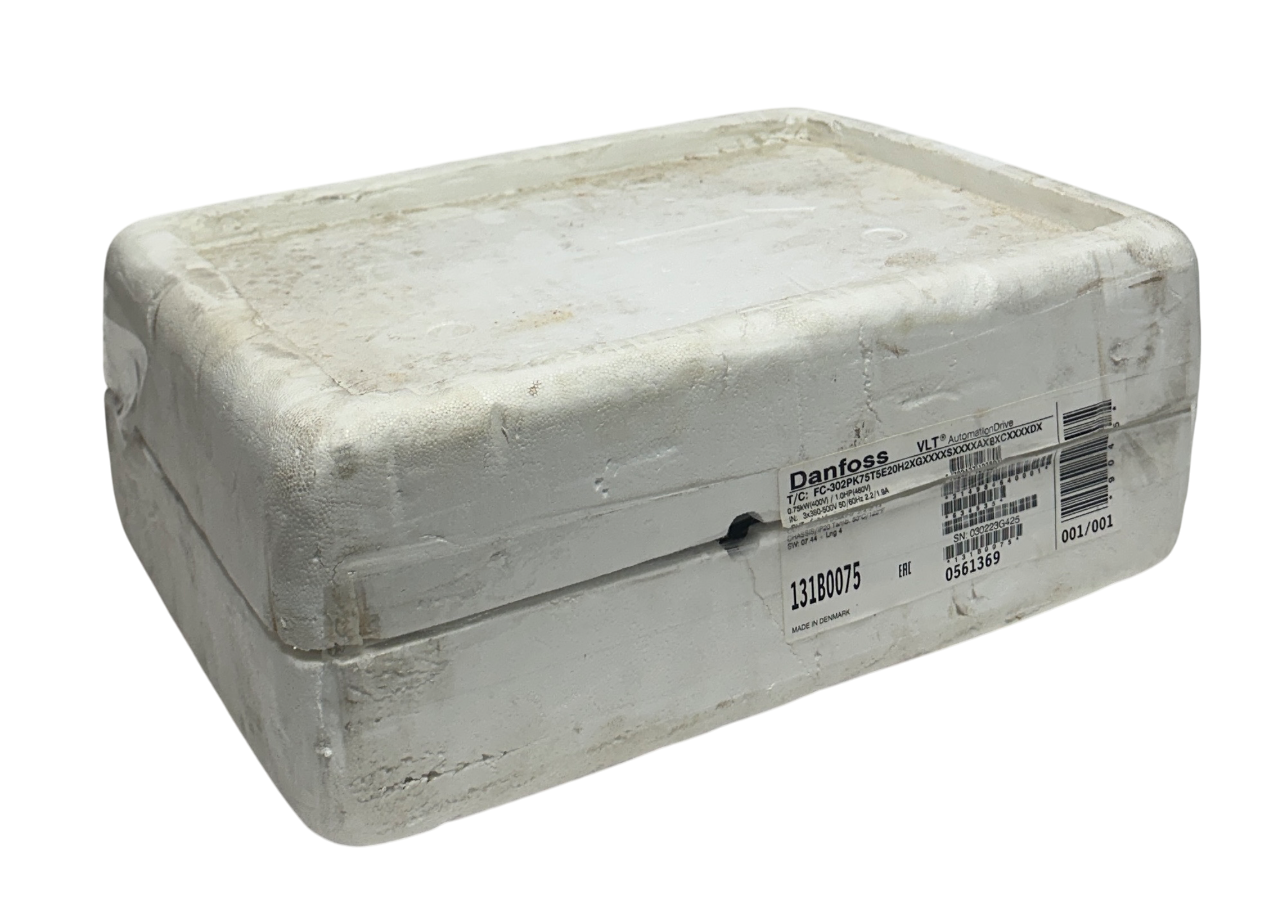 Used DANFOSS FC-302PK75T5E20H2XGXXXXSXXXXAXBXCXXXXDX / 131B0075 VLT DRIVE 1HP NSMP