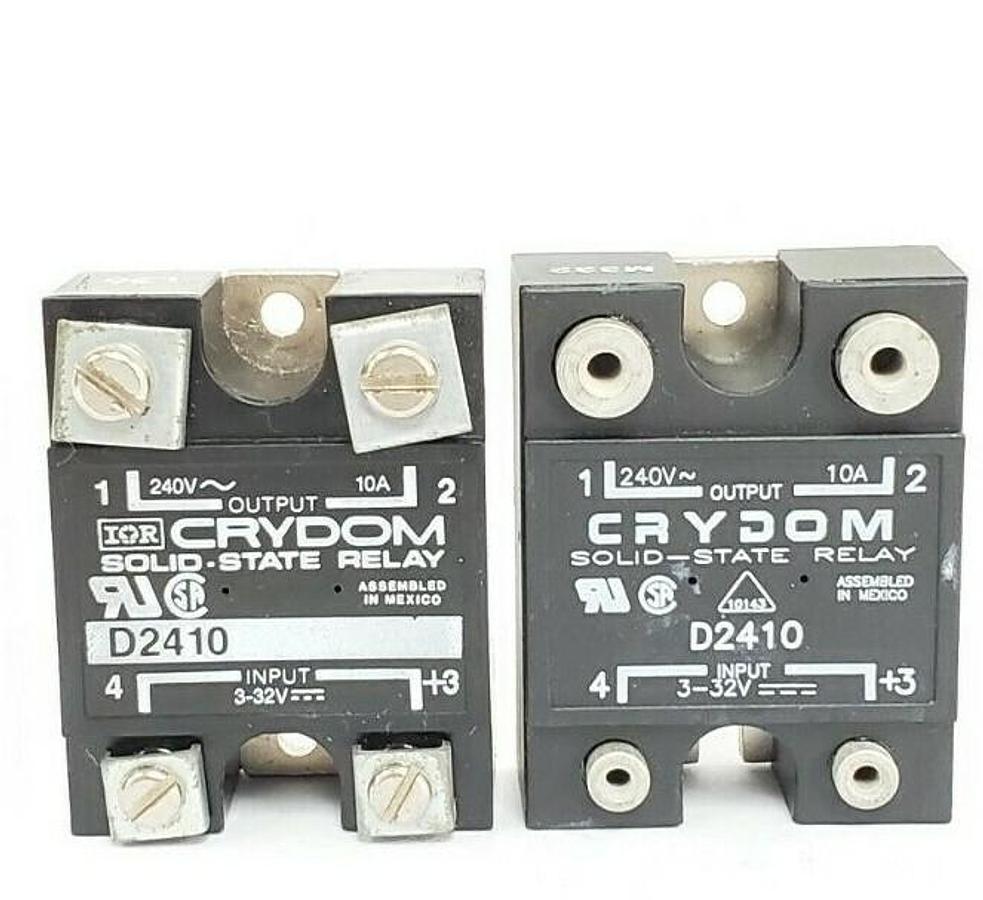 Used LOT OF 2 CRYDOM D2410 SOLID STATE RELAYS 240V 10A