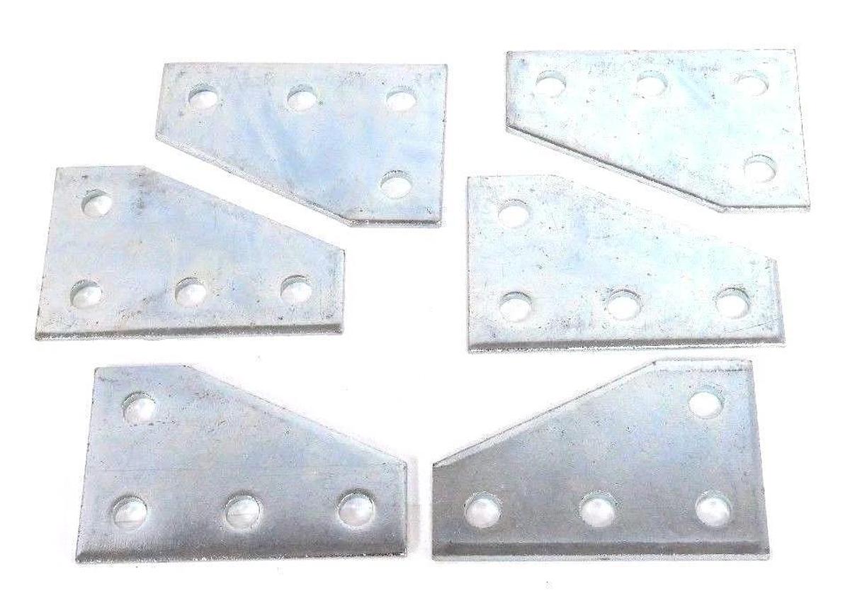 Used LOT OF 6 NEW FASTENAL 48675 3-1/2"x5-3/8" ZINC FINISH 4-HOLE CORNER GUSSET PLATE