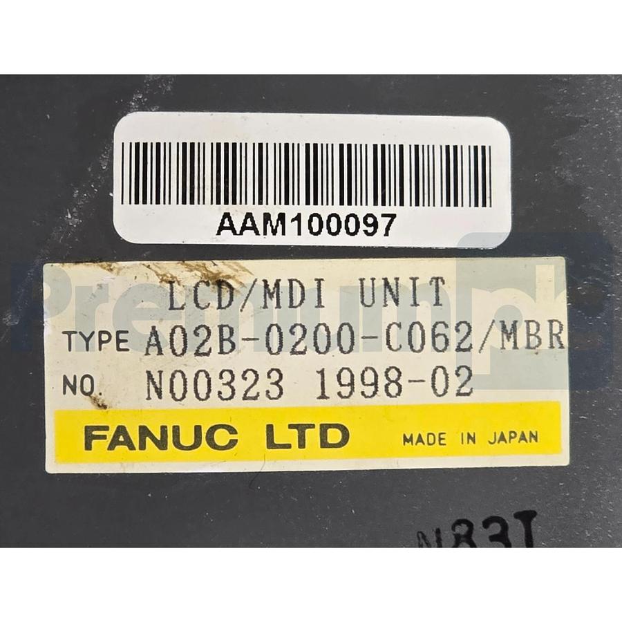 Refurbished GE Fanuc A02B-0200-C062/MBR Series 16-M LCD/MDI Unit 9.5" CNC Operator Panel REP