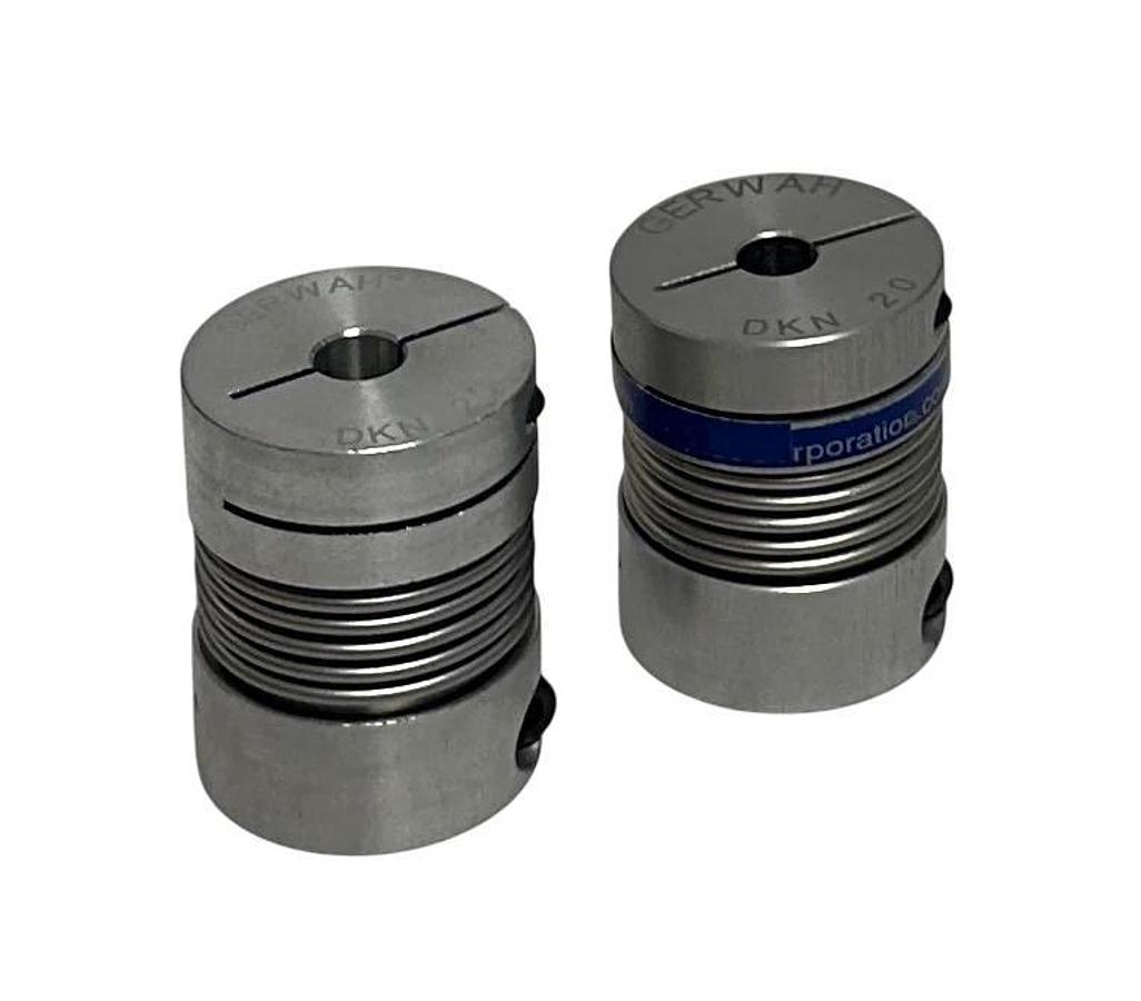 2 RIMTEC GERWAH DKN-20 / DKN20 MINI BELLOWS COUPLINGS W/ CLAMPING HUB NSNP
