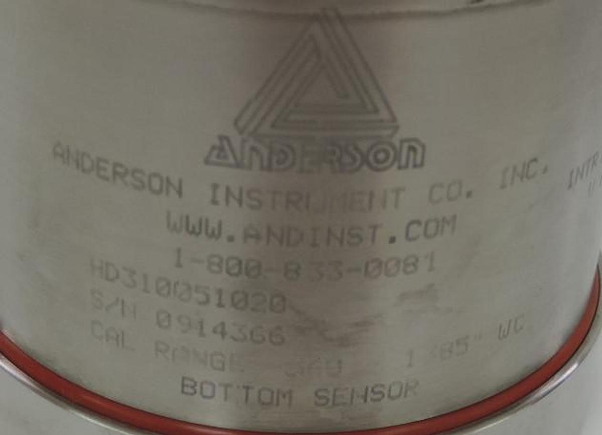 Used ANDERSON HD310051020 SANITARY PRESSURETRANSMITTER SENSOR 50PSI MAX 2" TRI-CLAMP