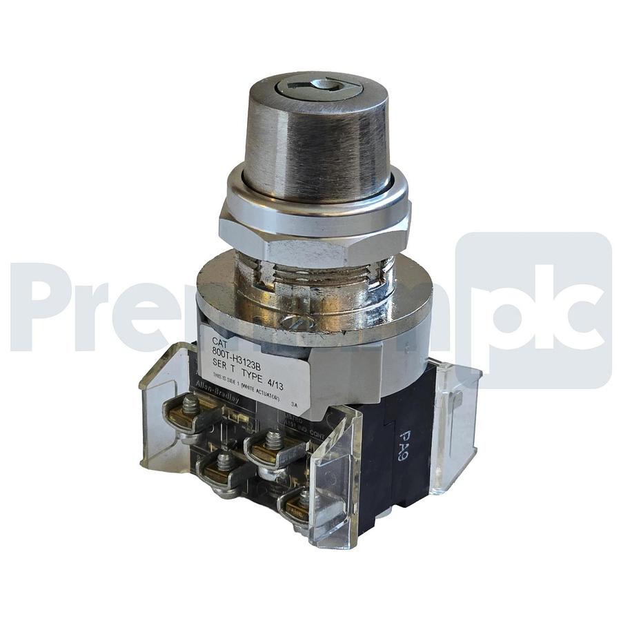 Allen-Bradley 800T-H3123B /T Selector Switch 30mm 2Pos Cyl. Lock 2 NO/2 NC NSNP