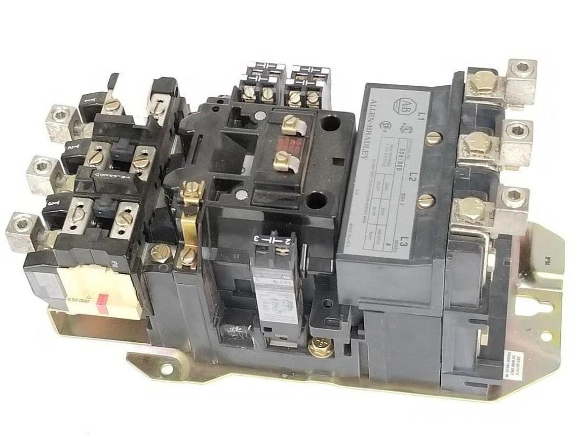 Used ALLEN BRADLEY 509-DOD STARTER SER. A, COIL: CD236 115-120V 60HZ, 595-AA , 595-A