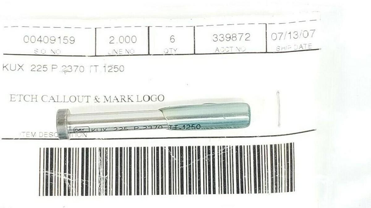 Used PACK OF 6 NEW DAYTON KUX-225 P.2370 TT.1250 ETCH CALLOUT & MARK LOGO PUNCHES