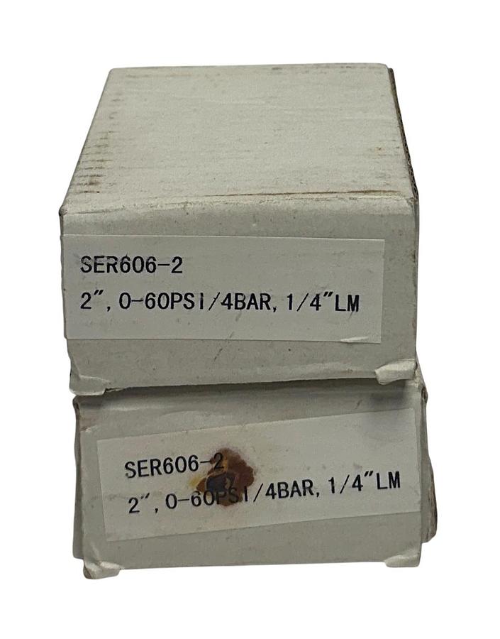 Used 2 SERFILCO SER606-2 / SER6062 LIQUID FILLED PRESSURE GAUGES 2'' 0-60PSI NSMP
